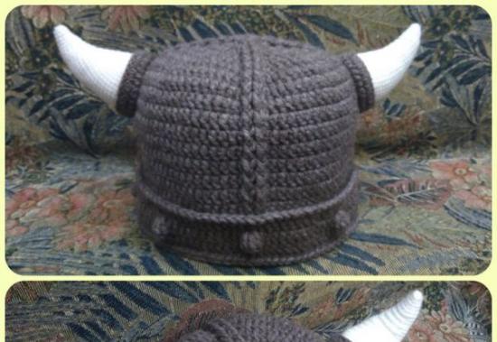 크로셰 바이킹 모자.  제니아의 작품  수염이 있는 모자 바이킹 모자를 코바늘로 뜨개질하는 방법